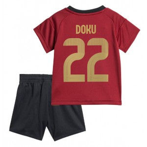 Fotbalové Dres Belgie Jeremy Doku #22 Dětské Domácí Oblečení ME 2024 Krátký Rukáv (+ trenýrky)